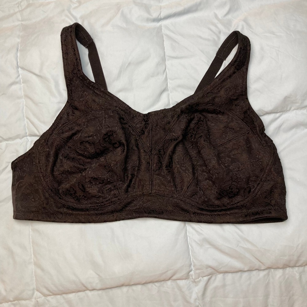 46C Breezies Black Lace Underwire Unlined Bra No Padding 1202